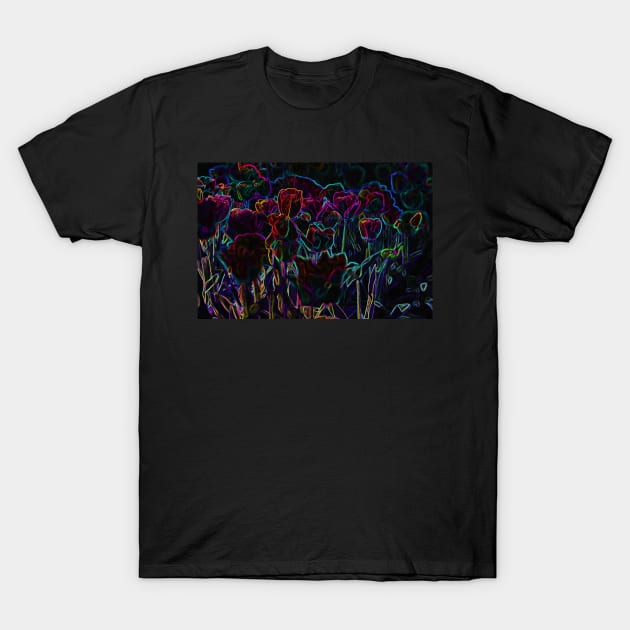 Black Panther Art - Flower Bouquet with Glowing Edges 28 T-Shirt by The Black Panther